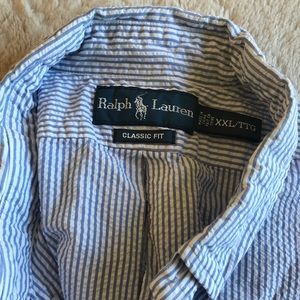 Seersucker men’s short sleeve button down